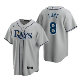 Men's Brandon Lowe Tampa Bay Rays Cool Base Jersey White Gray