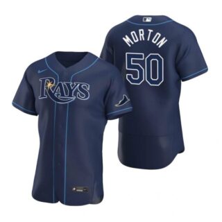 Men's Charlie Morton Tampa Bay Rays Flex Base Jersey Light Blue Navy