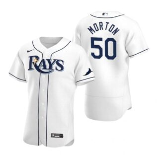 Men's Charlie Morton Tampa Bay Rays Flex Base Jersey Light Blue White