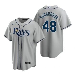 Men's Ryan Yarbrough Tampa Bay Rays Cool Base Jersey White Gray