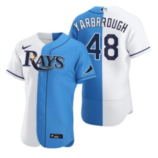 Men's Ryan Yarbrough Tampa Bay Rays Flex Base Jersey White White Blue