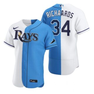 Men's Trevor Richards Tampa Bay Rays Flex Base Jersey White Blue White Blue