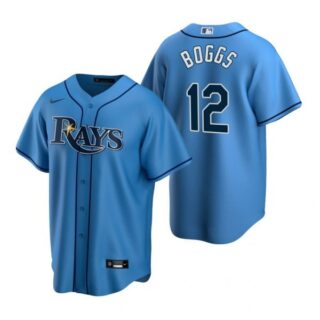 Men's Wade Boggs Tampa Bay Rays Cool Base Jersey Gray Gray,Light Blue