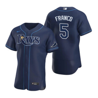 Men's Tampa Bay Rays #5 Wander Franco Flex Base Jersey Navy