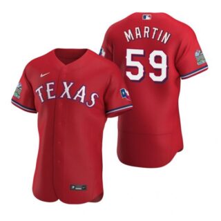 Men's Brett Martin Texas Rangers Flex Base Jersey Scarlet Scarlet