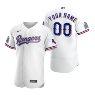 Men's Custom Texas Rangers Flex Base Jersey Black Holographic White