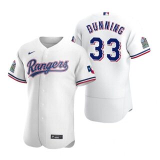 Men's Dane Dunning Texas Rangers Flex Base Jersey White White