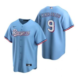 Men's Isiah Kiner Falefa Texas Rangers Cool Base Jersey White Light Blue