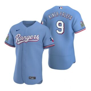 Men's Isiah Kiner Falefa Texas Rangers Flex Base Jersey Light Blue Light Blue