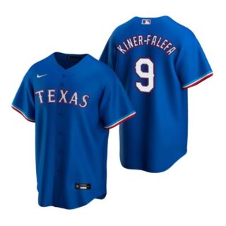 Men's Isiah Kiner Falefa Texas Rangers Cool Base Jersey White Royal