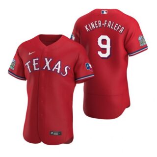 Men's Isiah Kiner Falefa Texas Rangers Flex Base Jersey Light Blue Scarlet
