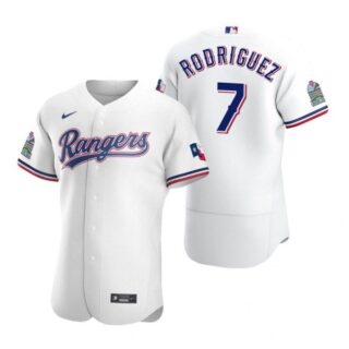 Men's Ivan Rodriguez Texas Rangers Flex Base Jersey White Golden White