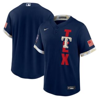 Youth Texas Rangers 2021 MLB All-Star Navy Jersey Worn In-Game - Stitched