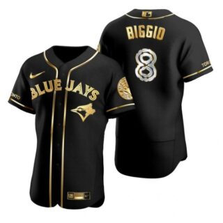 Men's Cavan Biggio Toronto Blue Jays Flex Base Jersey Gray Black Golden