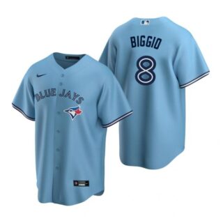 Men's Cavan Biggio Toronto Blue Jays Cool Base Jersey White Powder Blue