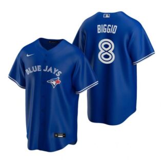 Men's Cavan Biggio Toronto Blue Jays Cool Base Jersey White Royal