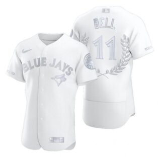 Men's George Bell Toronto Blue Jays Flex Base Jersey White Awards White Award