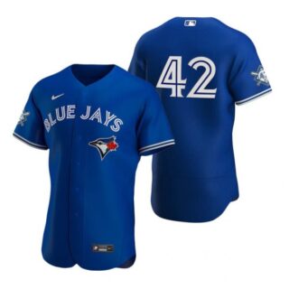 Men's Jackie Robinson Toronto Blue Jays Flex Base Jersey White Awards Royal