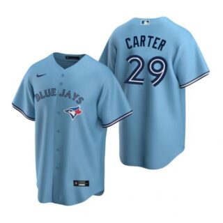 Men's Joe Carter Toronto Blue Jays Cool Base Jersey Powder Blue Powder Blue