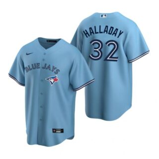 Men's Roy Halladay Toronto Blue Jays Cool Base Jersey Powder Blue Powder Blue