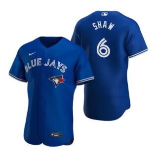 Men's Travis Shaw Toronto Blue Jays Flex Base Jersey Gray Royal