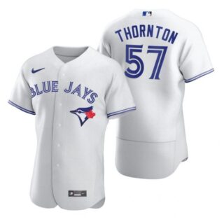 Men's Trent Thornton Toronto Blue Jays Flex Base Jersey Black Holographic White
