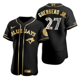 Men's Vladimir Guerrero Jr. Toronto Blue Jays Flex Base Jersey White Black Golden