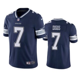 Men's #7 Trevon Diggs Dallas Cowboys Vapor Limited Jersey Stitched Navy
