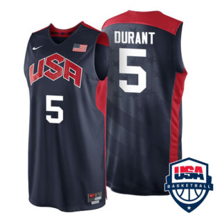 Men's #5 Kevin Durant USA Basketball Dream Team London Olympics 2012 Jersey Navy