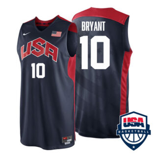 Men's #10 Kobe Bryant USA Basketball Dream Team London Olympics 2012 Jersey Navy