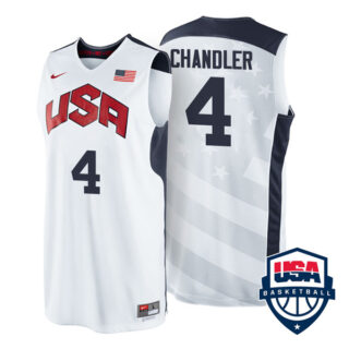 Men's #4 Tyson Chandler USA Basketball Dream Team London Olympics 2012 Jersey White