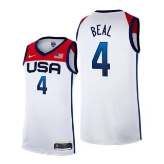 Men's #4 Bradley Beal USA Basketball Team Summer Olympics Jersey White