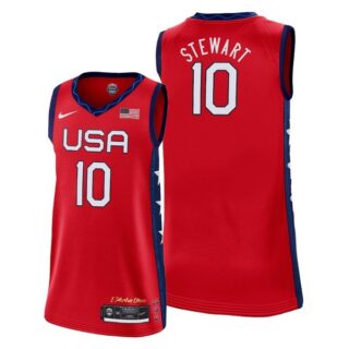 USA Basketball Team #10 Breanna Stewart Summer Olympics Red Men's Jersey Stitched