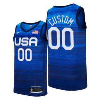 Men's Custom USA Basketball Team Summer Olympics Jersey Blue