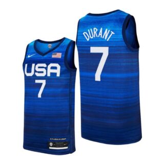 Men's #7 Kevin Durant USA Basketball Team Summer Olympics Jersey Blue