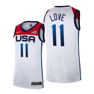 Men's #11 Kevin Love USA Basketball Team Summer Olympics Jersey White