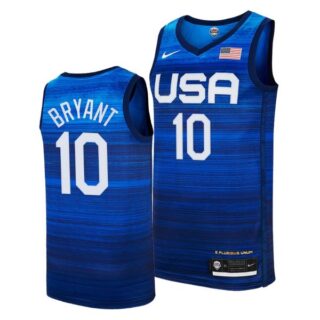 Men's #10 Kobe Bryant USA Basketball Team Summer Olympics Jersey Blue