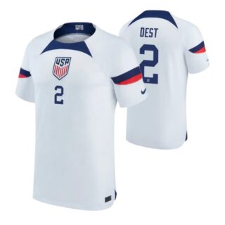 Youth Sergino Dest USMNT National Team White Home Soccer Jersey 2022-23