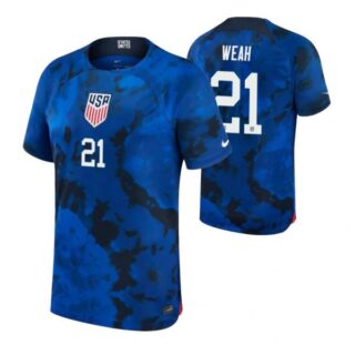 Youth Timothy Weah USMNT National Team Blue Away Soccer Jersey 2022-23