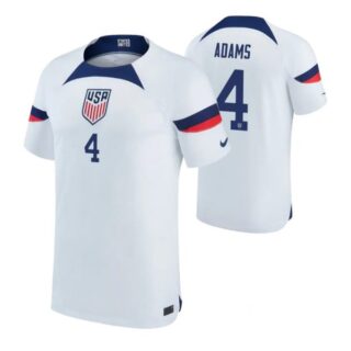 Youth Tyler Adams USMNT National Team White Home Soccer Jersey 2022-23