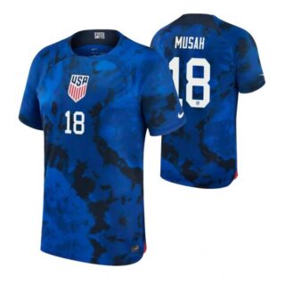 Youth Yunus Musah USMNT National Team Blue Away Soccer Jersey 2022-23