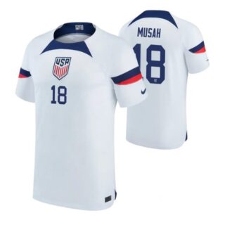 Youth Yunus Musah USMNT National Team White Home Soccer Jersey 2022-23