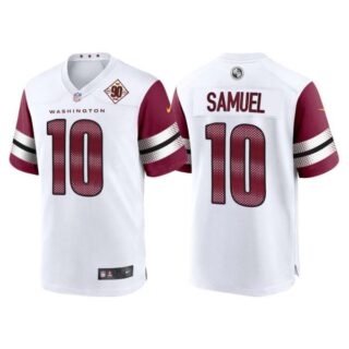 Men's Washington Commanders Curtis Samuel 90th Anniversary Patch White Jerseys