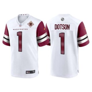 Men's Washington Commanders Jahan Dotson 90th Anniversary Patch White Jerseys