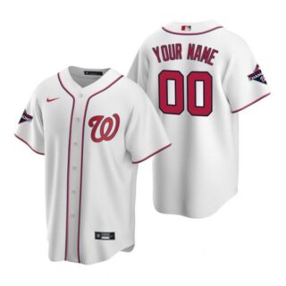 Men's Custom Washington Nationals Cool Base Jersey White World Series Champions White WS
