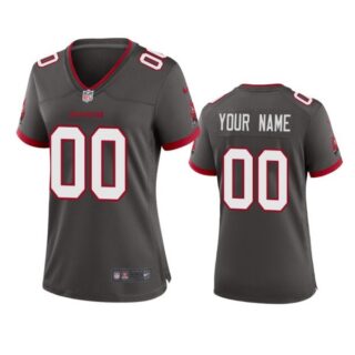 Women's Custom Tampa Bay Buccaneers Vapor Limited Jersey Stitched Pewter