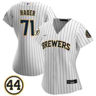 Women's #71 Josh Hader Milwaukee Brewers Cream Jersey White