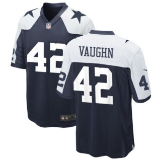 Men's Dallas Cowboys #42 Vaughn Navy White Thanksgiving Vapor Untouchable Limited Stitched Football Jersey