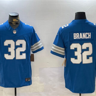 Men's Detroit Lions #32 Brian Branch Blue 2024 F.U.S.E. Vapor Limited Stitched Jersey