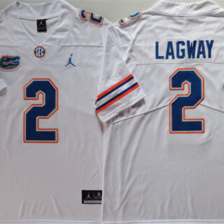 Men's Florida Gators #2 DJ Lagway White Stitched Jersey